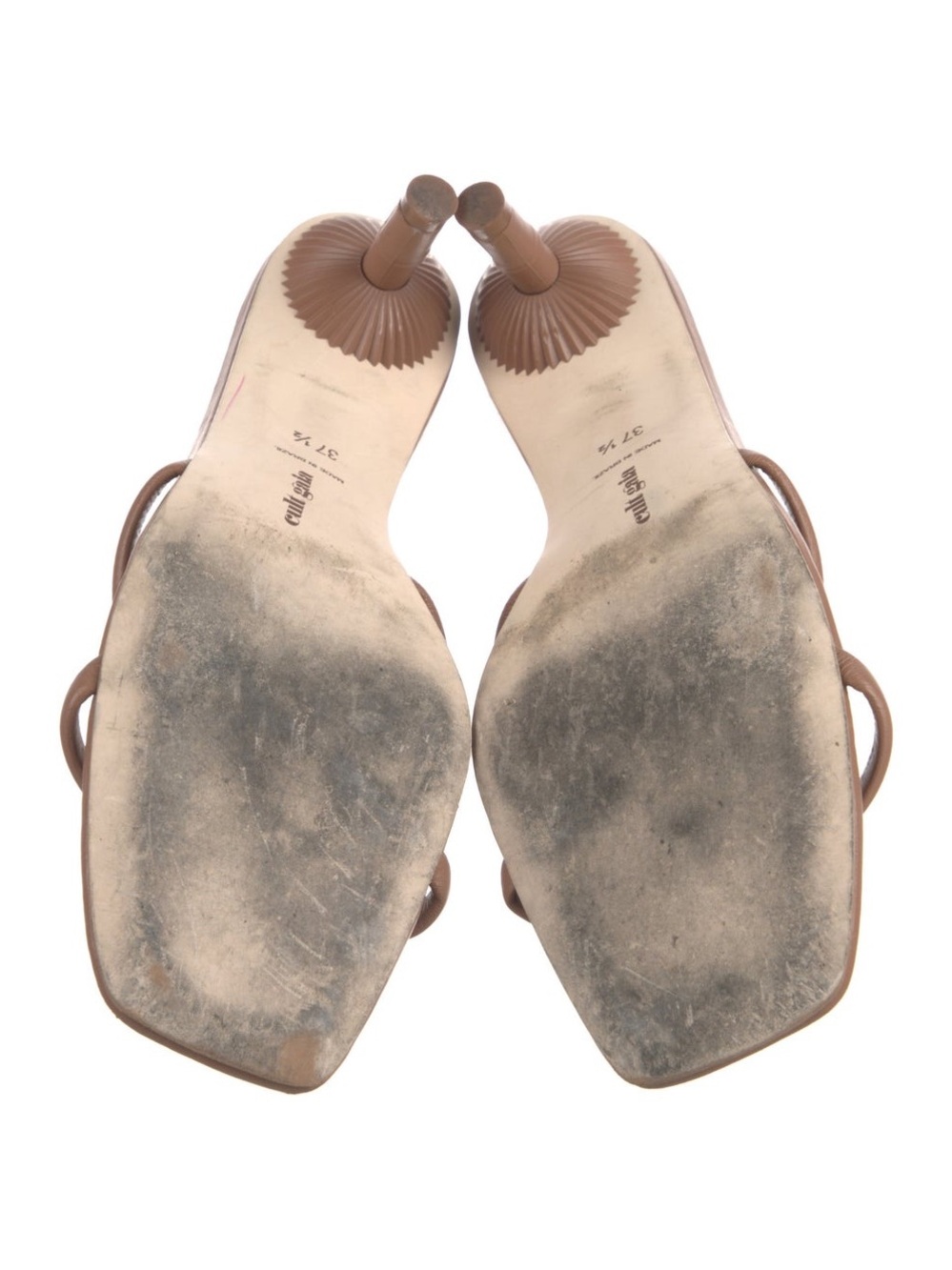 Cult Gaia nude Minimalist Strappy Kitten Heel Sandal Sz 7.5 - Picture 5 of 5